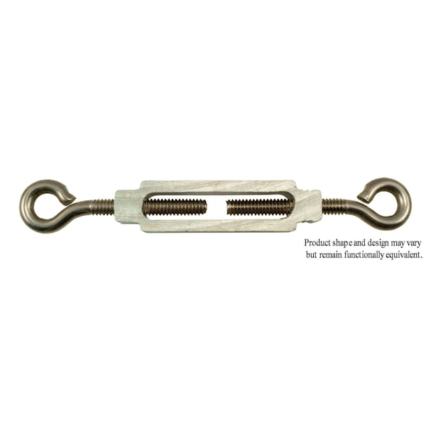 Midwest Fastener 1/4" x 5-1/4" 18-8 Stainless Steel Eye-Eye Turnbuckle 10PK 52364 - main